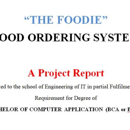 food ordering system project report